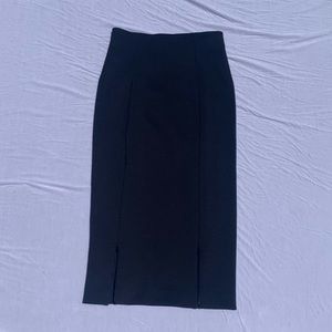 H&M tight black midi skirt with zipper slits